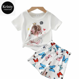 WHITE BUTTERFLY T-SHIRT SET!!