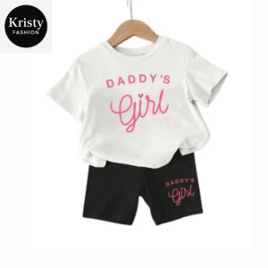 PINK DADDYS GIRL PRIENTED T-SHIRT SET!