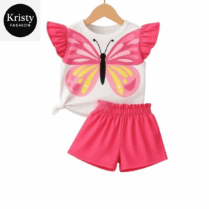 PRINTED BUTTERFLY T-SHIRT SET